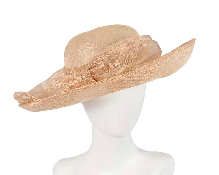 Large nude racing hat by Cupids Millinery Melbourne - Hats From OZ