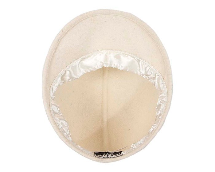 Ivory cream felt ladies fashion cap by Cupids Millinery - Hats From OZ