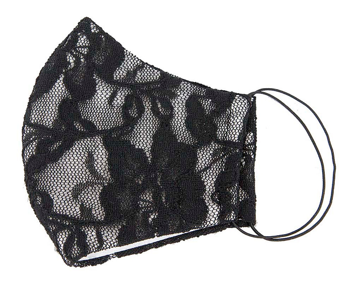 Comfortable re-usable face mask with black lace - Hats From OZ