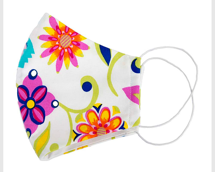 Comfortable re-usable cotton face mask with flowers - Hats From OZ