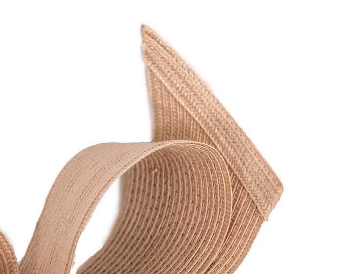 Large nude bow racing fascinator by Max Alexander - Hats From OZ