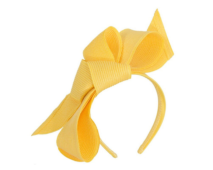 Large yellow bow racing fascinator by Max Alexander - Hats From OZ