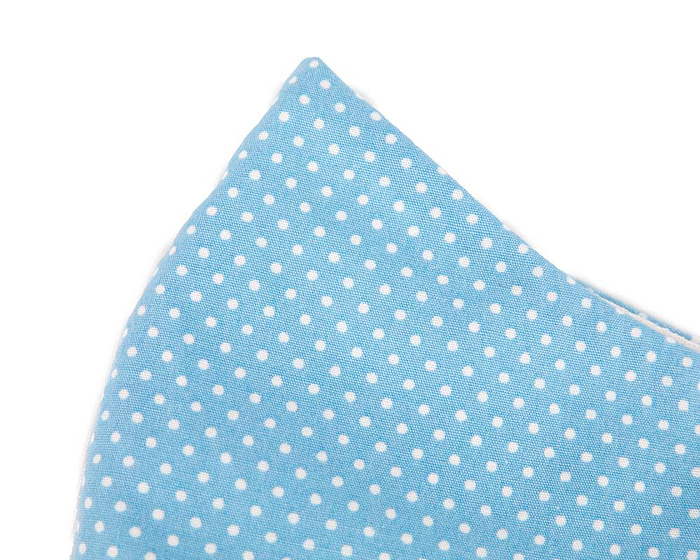 Comfortable re-usable blue cotton face mask with white dots - Hats From OZ