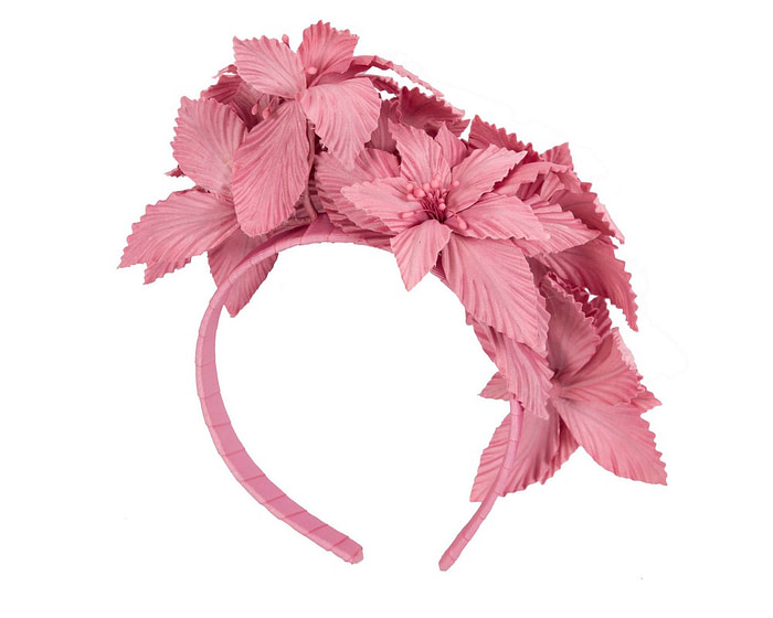 Dusty pink sculptured flower headband fascinator by Fillies Collection - Hats From OZ
