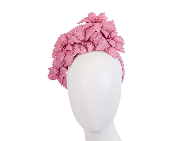 Dusty pink sculptured flower headband fascinator by Fillies Collection - Hats From OZ