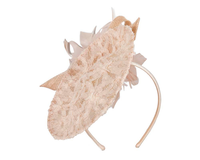 Blush plate fascinator with flower by Cupids Millinery - Hats From OZ