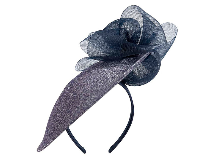 Large designers navy fascinator by Cupids Millinery - Hats From OZ
