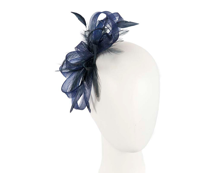 Custom made navy fascinator by Cupids Millinery - Hats From OZ