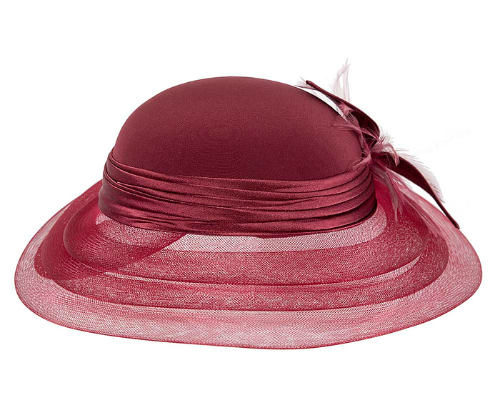 Burgundy wine custom made mother of the bride hat - Hats From OZ