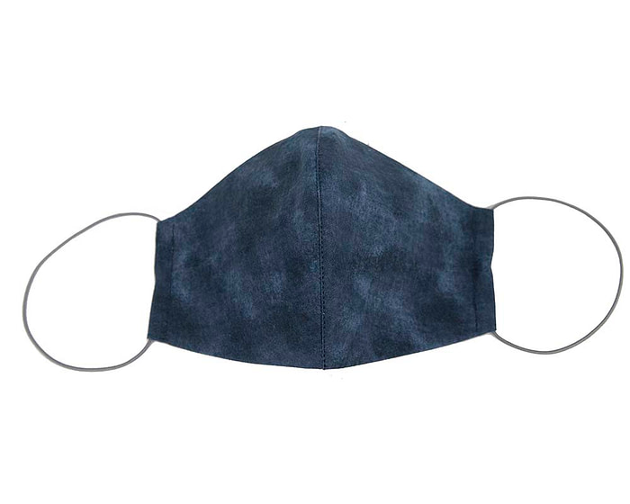Comfortable re-usable cotton face mask with shades of blue - Hats From OZ