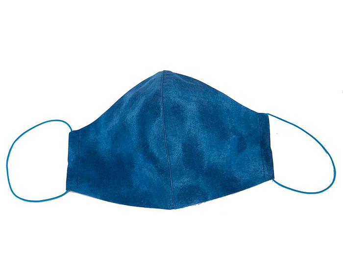 Comfortable re-usable cotton face mask with shades of blue - Hats From OZ
