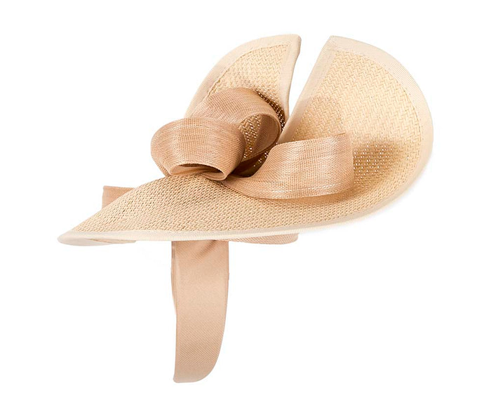 Large nude Fillies Collection racing fascinator with bow - Hats From OZ