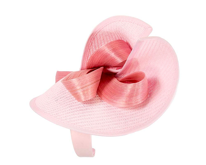 Large pink Fillies Collection racing fascinator with bow - Hats From OZ
