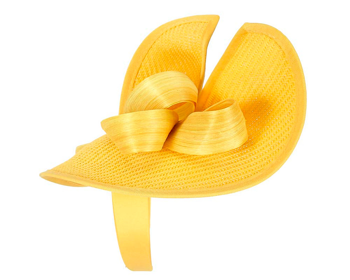 Large yellow Fillies Collection racing fascinator with bow - Hats From OZ