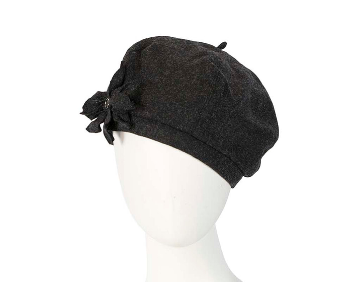 Charcoal winter ladies fashion beret hat by Max Alexander - Hats From OZ