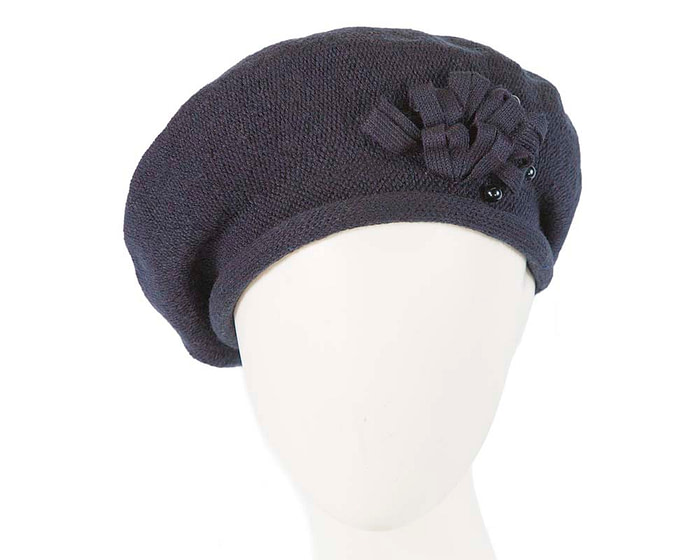 Woolen woven navy beret by Max Alexander - Hats From OZ