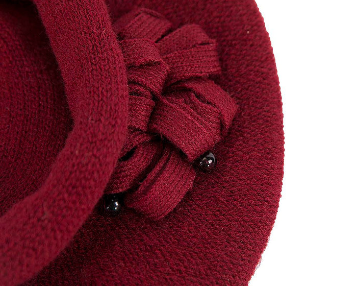 Woolen woven burgundy beret by Max Alexander - Hats From OZ