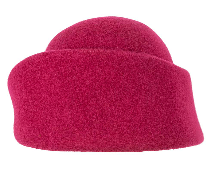 Unique fuchsia ladies winter felt fashion hat - Hats From OZ