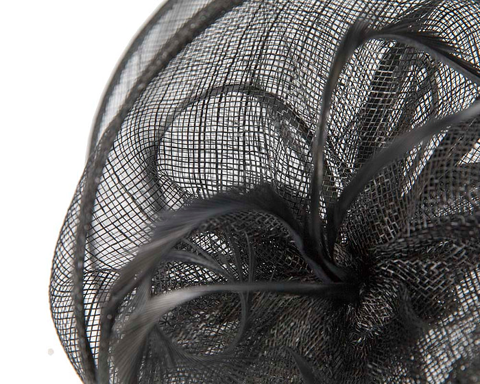 Stylish black sinamay fascinator by Max Alexander - Hats From OZ