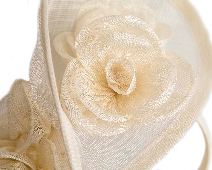 Tall cream sinamay fascinator by Max Alexander - Hats From OZ