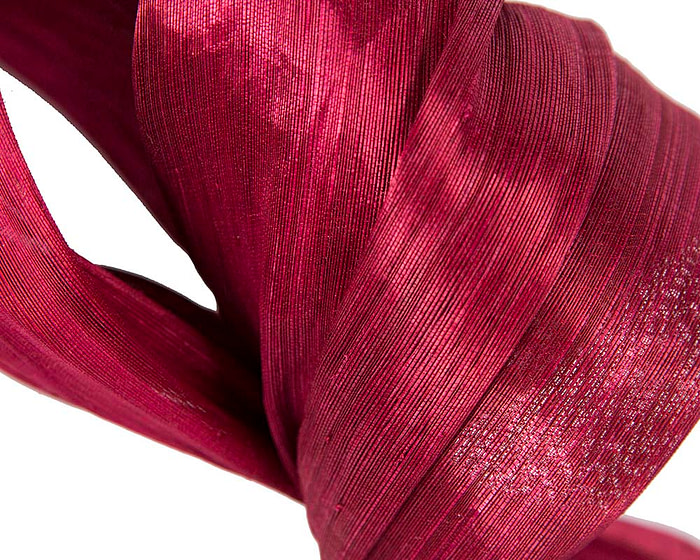 Exclusive burgundy wine silk abaca bow by Fillies Collection - Hats From OZ