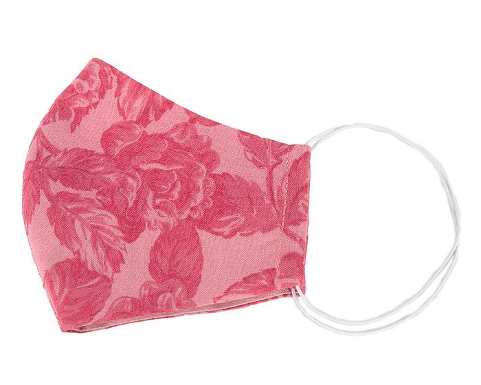 Comfortable re-usable cotton face mask pink flower - Hats From OZ