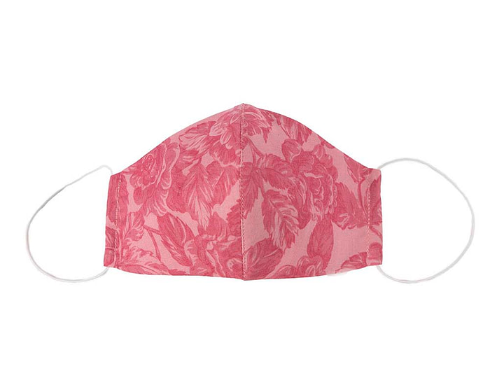 Comfortable re-usable cotton face mask pink flower - Hats From OZ