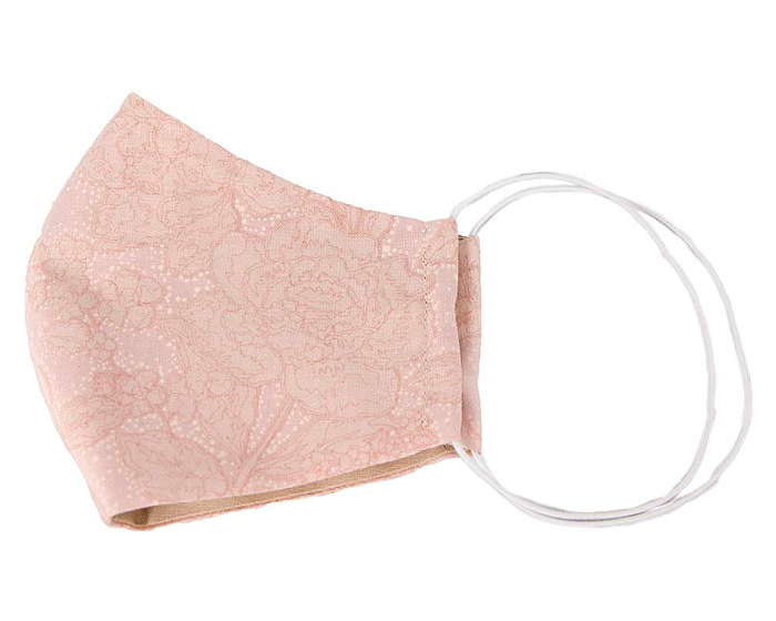 Comfortable re-usable cotton face mask pink flowers - Hats From OZ