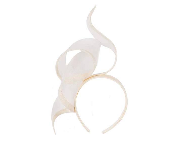Sculptured cream racing fascinator by Fillies Collection - Hats From OZ