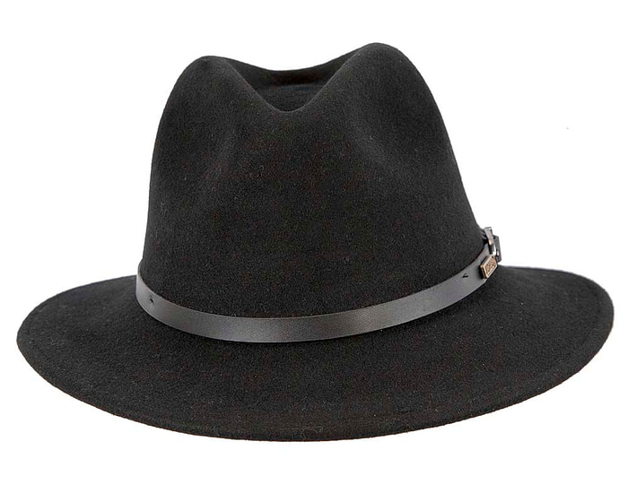 Unisex Black Fedora Felt Wide Brim Foldable Hat - Hats From OZ