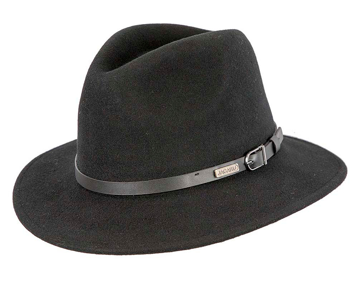 Unisex Black Fedora Felt Wide Brim Foldable Hat - Hats From OZ