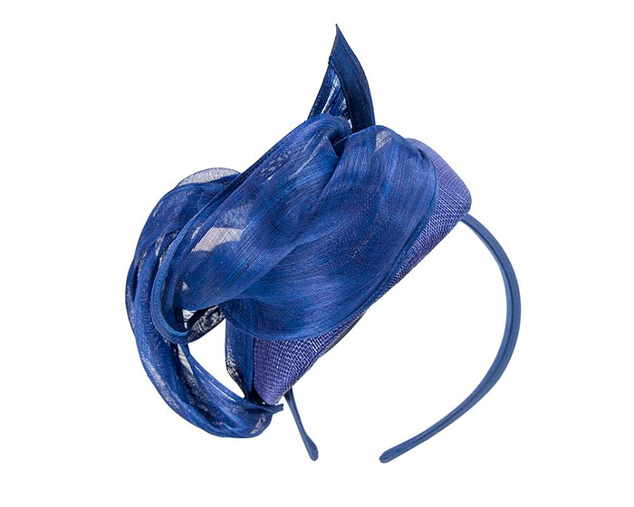 Elegant royal blue pillbox racing fascinator by Fillies Collection - Hats From OZ