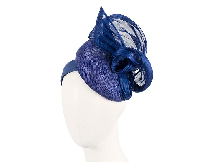 Elegant royal blue pillbox racing fascinator by Fillies Collection - Hats From OZ