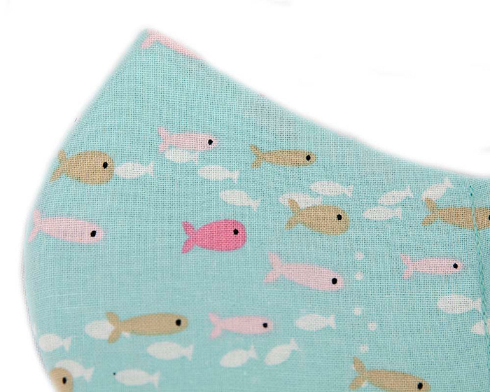 KIDS SIZE re-usable cotton face mask Fishes - Hats From OZ