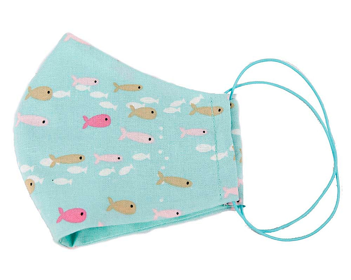 KIDS SIZE re-usable cotton face mask Fishes - Hats From OZ