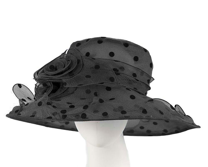 Large Black Organza Racing Hat - Hats From OZ