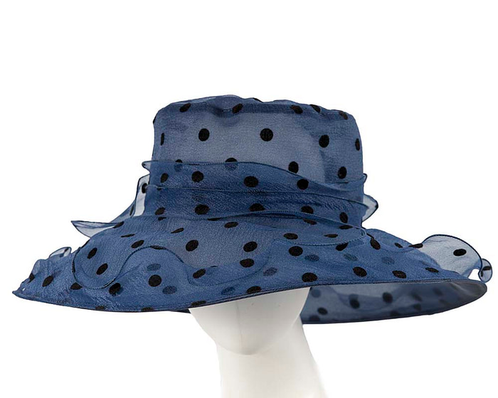 Large Navy Organza Racing Hat - Hats From OZ