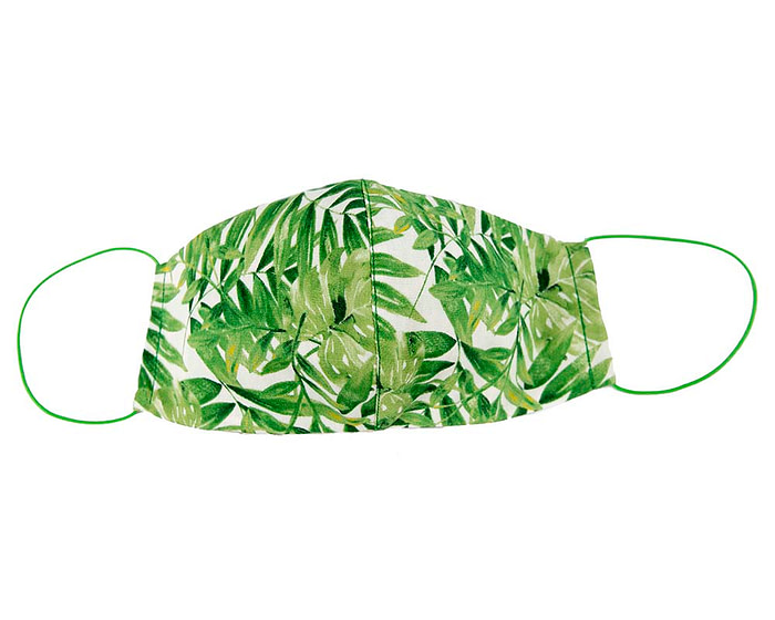 Comfortable re-usable cotton face mask green leafs - Hats From OZ