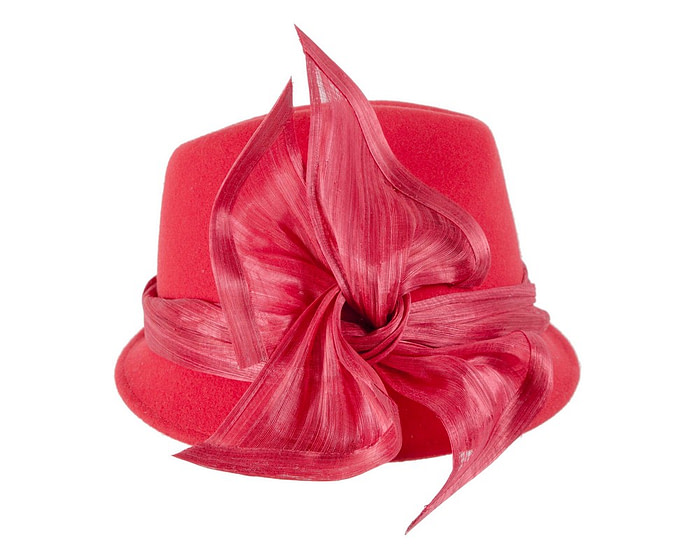 Red ladies winter fashion felt fedora hat by Fillies Collection - Hats From OZ