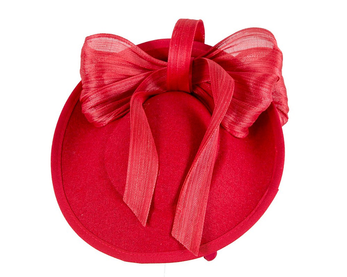 Red plate with bow winter fascinator by Fillies Collection - Hats From OZ