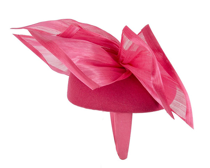 Bespoke fuchsia winter racing fascinator by Fillies Collection - Hats From OZ