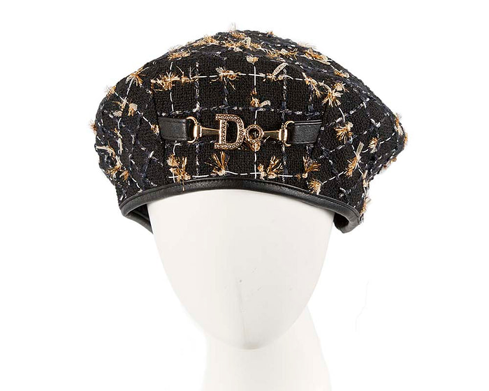 Black and Gold winter beret by Max Alexander - Hats From OZ
