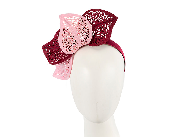 Modern burgundy & pink racing fascinator by Max Alexander - Hats From OZ