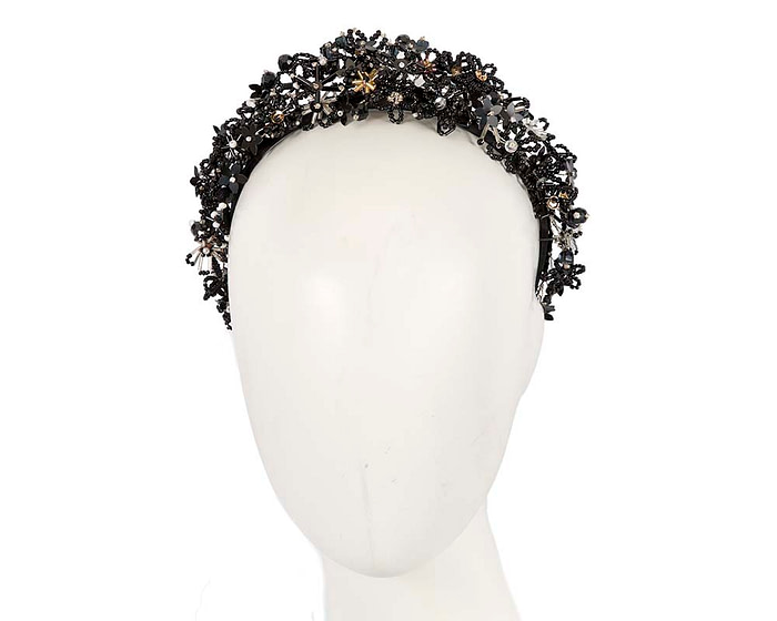 Bespoke black designers fascinator headband by Cupids Millinery - Hats From OZ