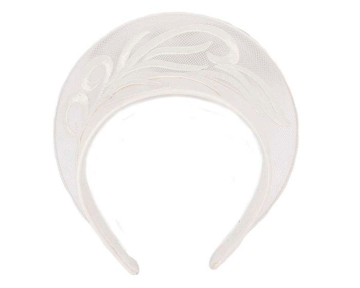 Limited edition ivory crown fascinator with flower - Hats From OZ