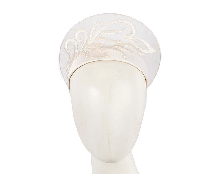 Limited edition ivory crown fascinator with flower - Hats From OZ