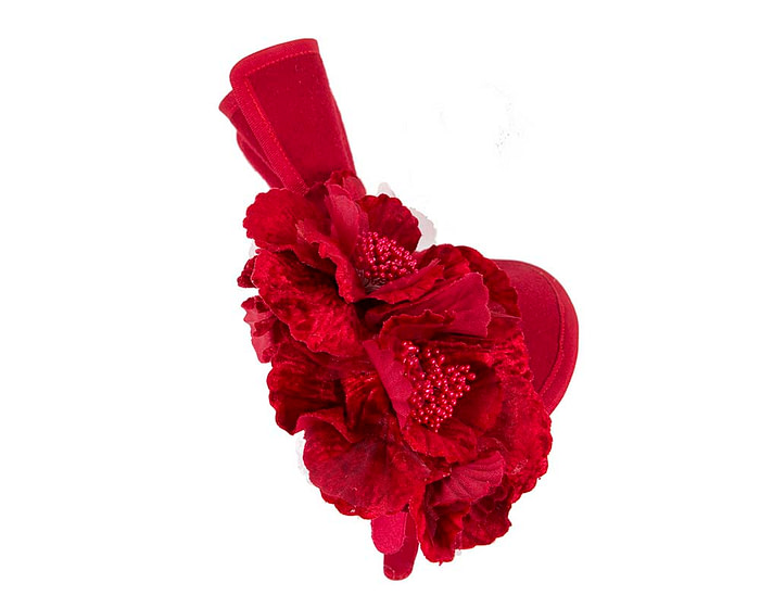 Large red felt flower fascinator by Fillies Collection - Hats From OZ