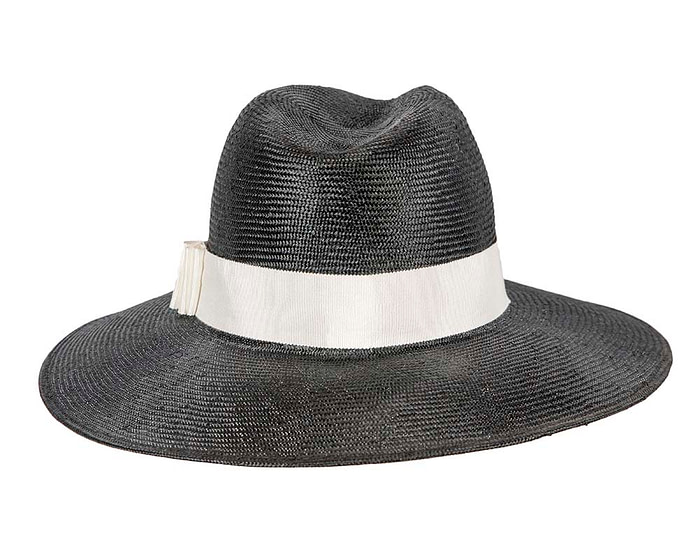 Wide brim ladies summer black & white fedora hat by Max Alexander - Hats From OZ