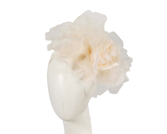 Large cream silk flower fascinator by Fillies Collection - Hats From OZ