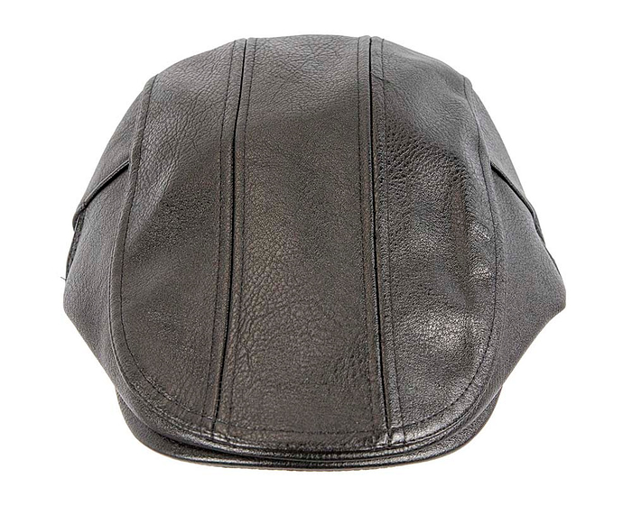 Black leather flat cap by Max Alexander - Hats From OZ